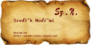 Szvák Noémi névjegykártya